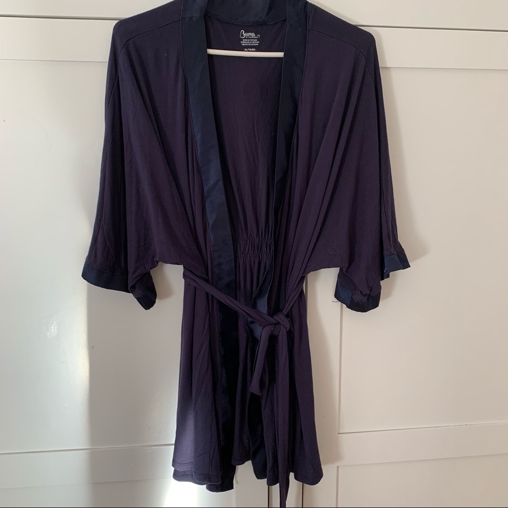 Bump In The Night Navy Blue Short Robe Size XL - Picture 6 of 6